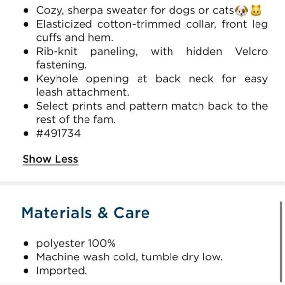 Rib-Panel Gingham Sherpa Pet Jacket - Picture 8 of 8